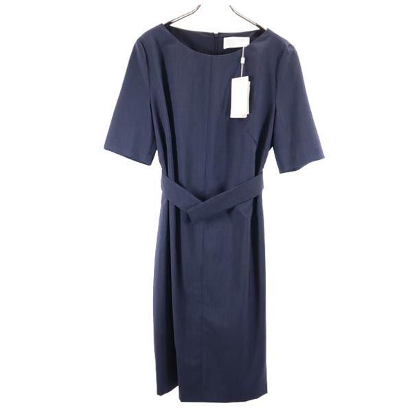 

неиспользованный HUGO BOSS с коротким рукавом цельный US10 темно-синий система молния сзади женский б/у