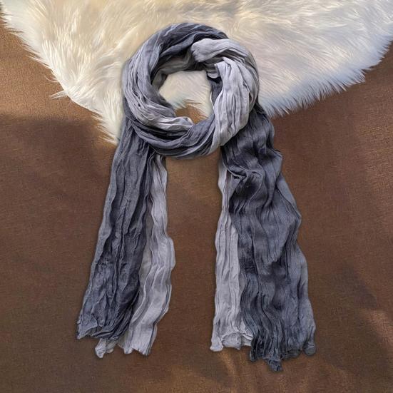 Scarf Shawl Two-Color Gradient Design Pleated Scarf Warm Neck Wrap Cold Weather Neck Warmer Fashion Accessories