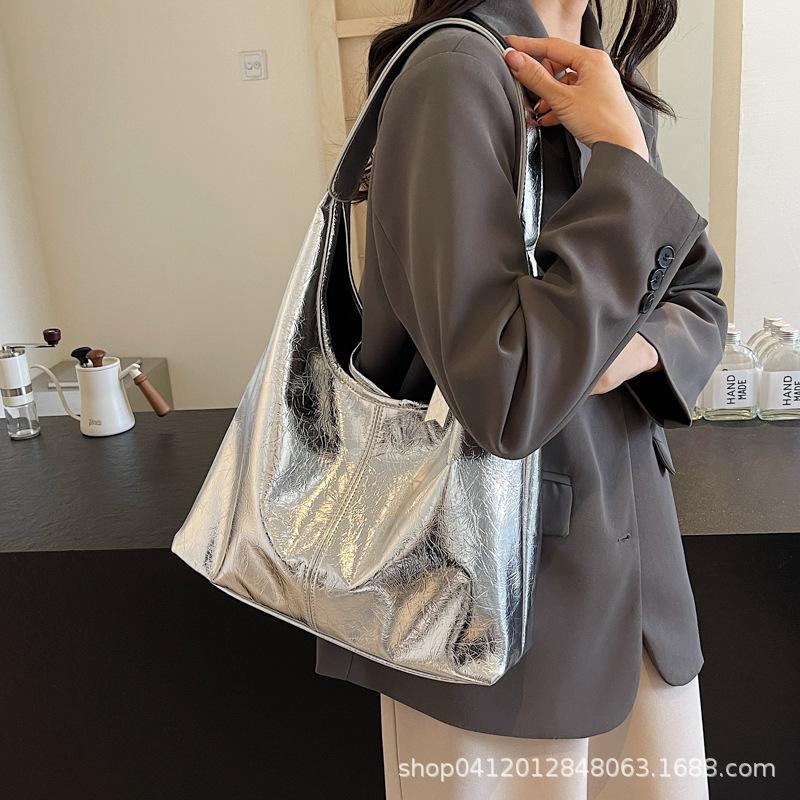 Large Capacity Fashion Tote Bag Women 2025 New Korean Version Casual Armpit Bag Commuting To Work Shoulder Bag