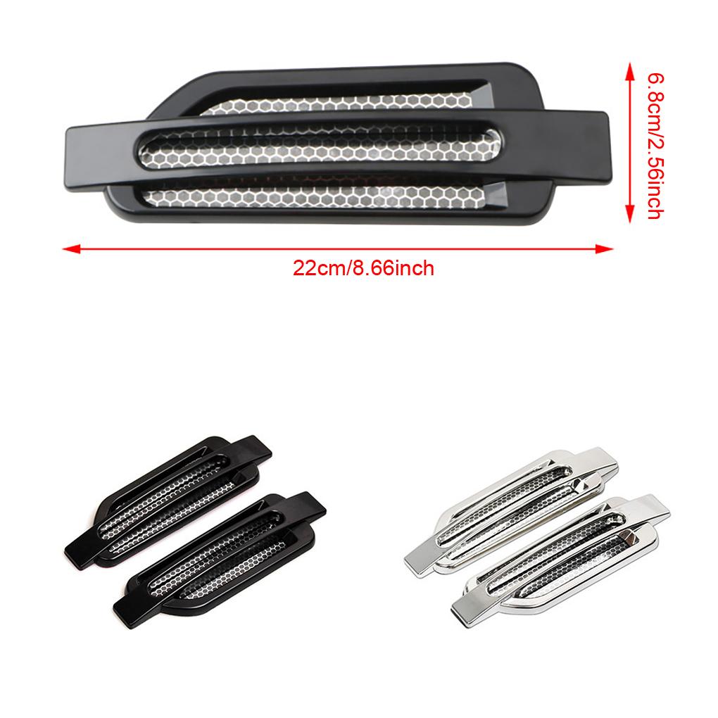 1 Pair Car Side Ulation Plastic Vent Stickers Bonnet Cover Self-adhesive Air Intake Decoration Automobile