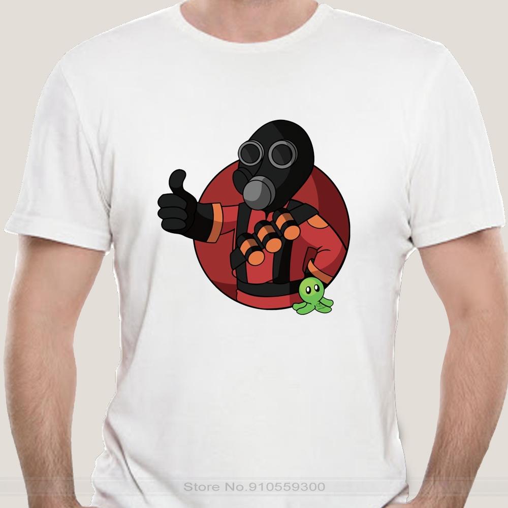 Unique Red Pyro Team Fortress Tshirts For Unisex Cotton T Shirts Tf2 Engineer Game Soldier Short Sleeve Tee Shirt Summer