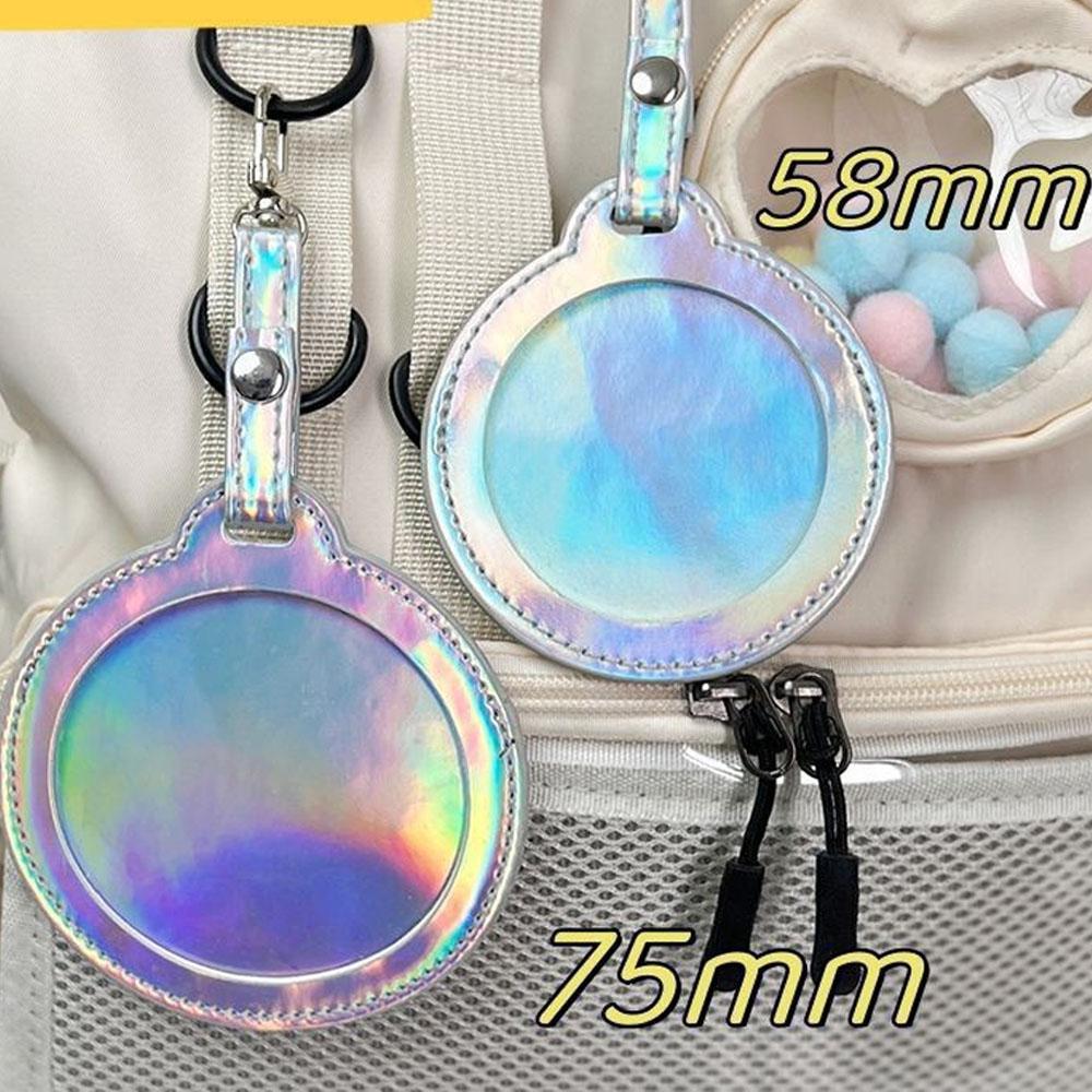 58/75mmRound Badge Holder For 58/75mm Pins Anime Button Protective Case DIY Itabag Keychain Pendant Display Bag