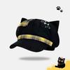 Berretto a Cuffia con Orecchie da Gatto Y2K Bordo Sottile Cappello da Pittore Artista Carino Cappellino da Giornalaio con Visiera Quotidiano