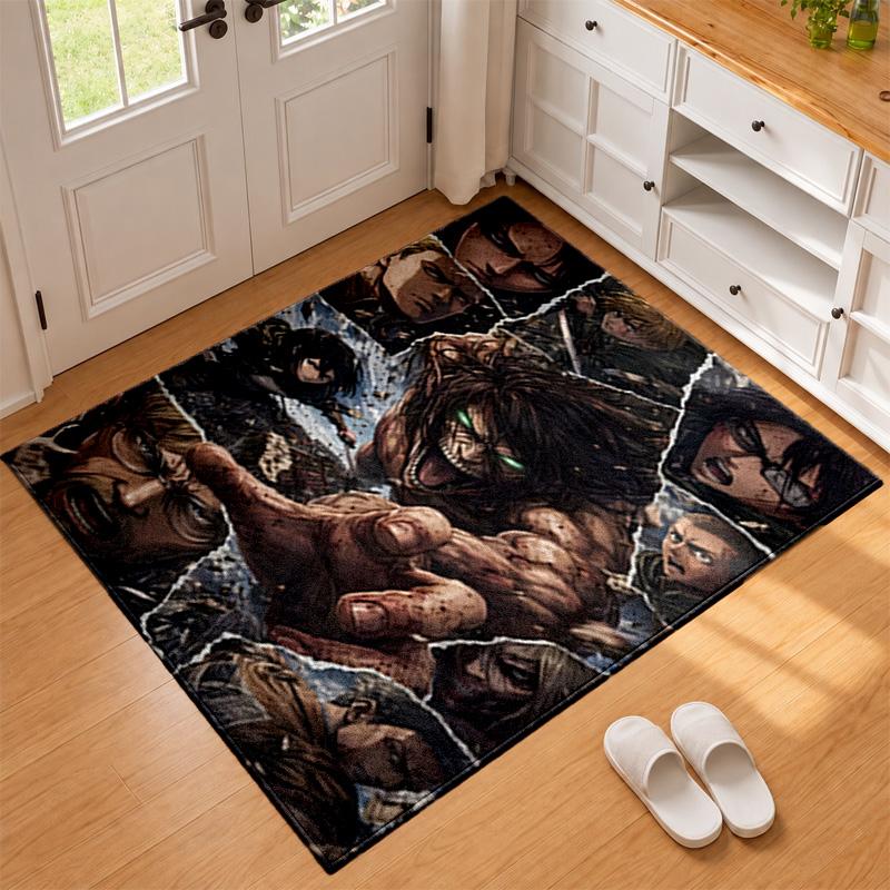 Attack on Titan Carpet Door Mat for Living Room or Bedroom Protective Mat Under Chair Office Decoration Christmas Gift Birthday Present