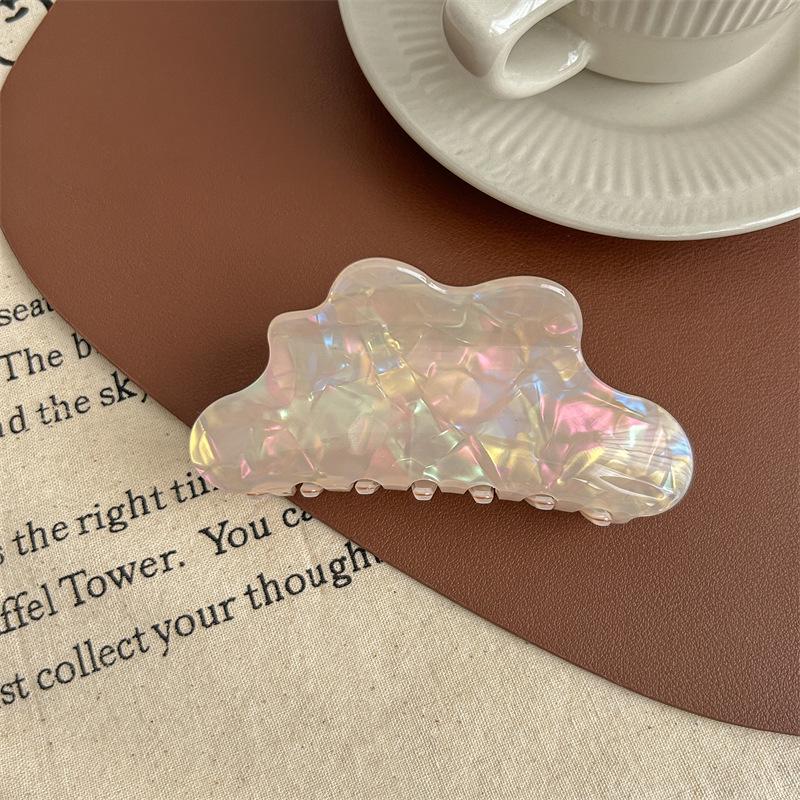Iridescent Mermaid Hair Claw: Large Imitation Acetate Shark Clip for Women