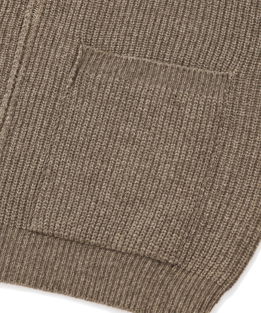 Saintpain Sp Wool 2-Way Zip-Up Knit Jacket - Brown