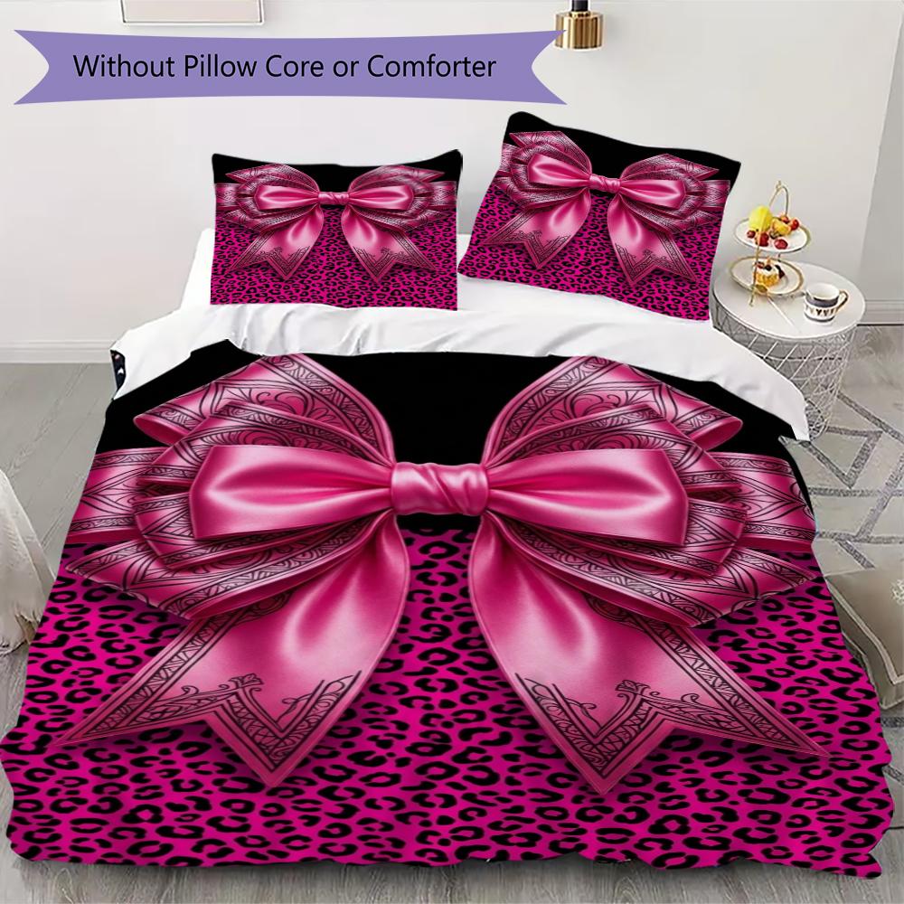 

Gorgeous Bow Pattern Bedding uilt Set uilt Cover Pillowcase Home Decoration Birthday Gift (1 * duvet cover + 2 * pillowcase without core)112 135x200cm