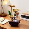 Lotus Leafs Waterfall Fountain Ornament Zen Relaxation Soothing Led Light Desk Water Fountain With Stream Sounds For Bedroom