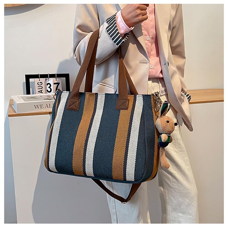 Bitcuem Women's Tote Bag with Zipper, Large Capacity, Lightweight, A4 Size, 2-Way, Cute, Handbag for Travel, School, and Commuting (Black)