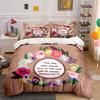 Floral Scripture-Inspired Decoration Set Kid'S And Adults' Bedroom Decor, Exquisite Three-Piece Bedding Set Gift