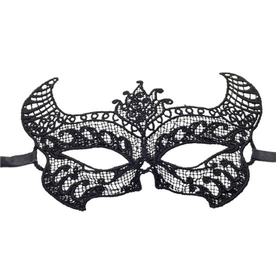 Krajková dutá černá oční maska různé styly maškarní oční maska halloweenské potřeby