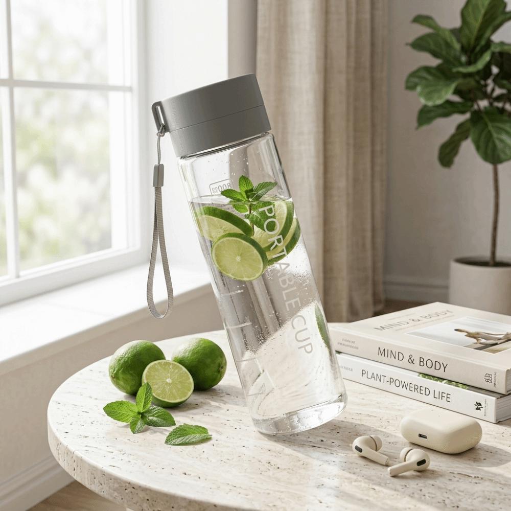 Wide Mouth Opening Sports Water Bottle Lightweight Resin Portable Water Bottle Beverage Prep