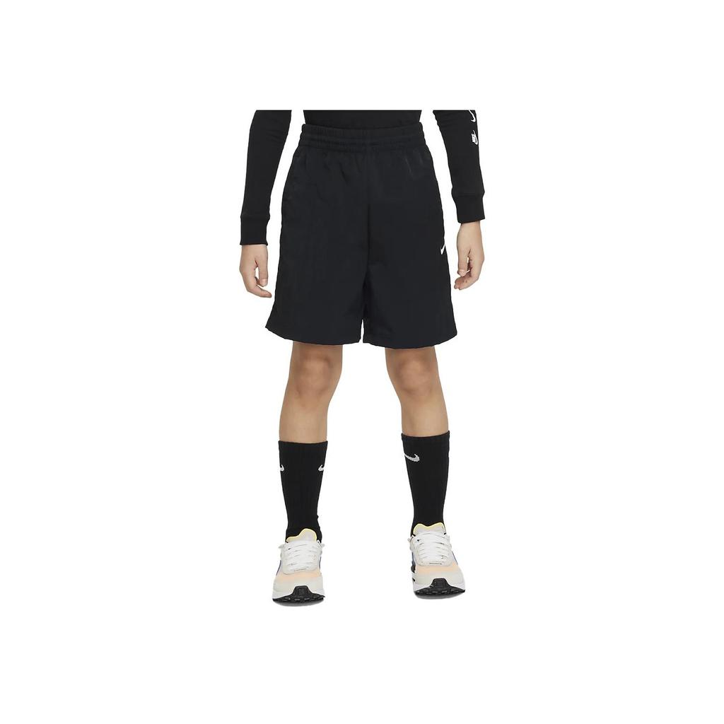 Nike Color Block Logo High Waist Drawstring Shorts Kids Shorts Black FB1327-010