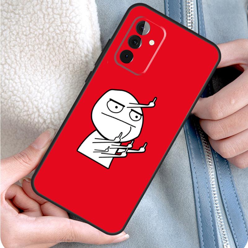 Funny Man Middle Finger Phone Case For Samsung Galaxy A34 A54 A14 A53 A33 A13 A12 A32 A52 A15 A25 A35 A55 A71 A51