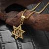 Retro Sechsspitziger Stern Kreuz Mode Schmuck Anhänger Halskette