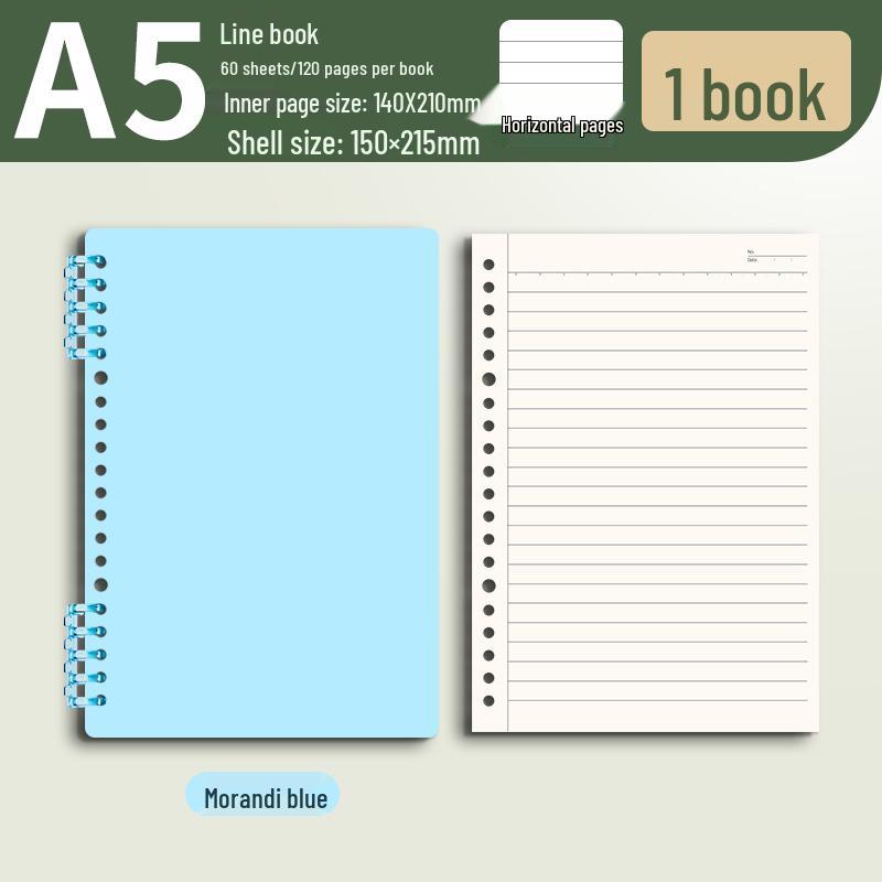 Morandi Colors Detachable Coil Notebook - B5, A4, A5 - Student-Friendly, High-Quality Loose-Leaf Design