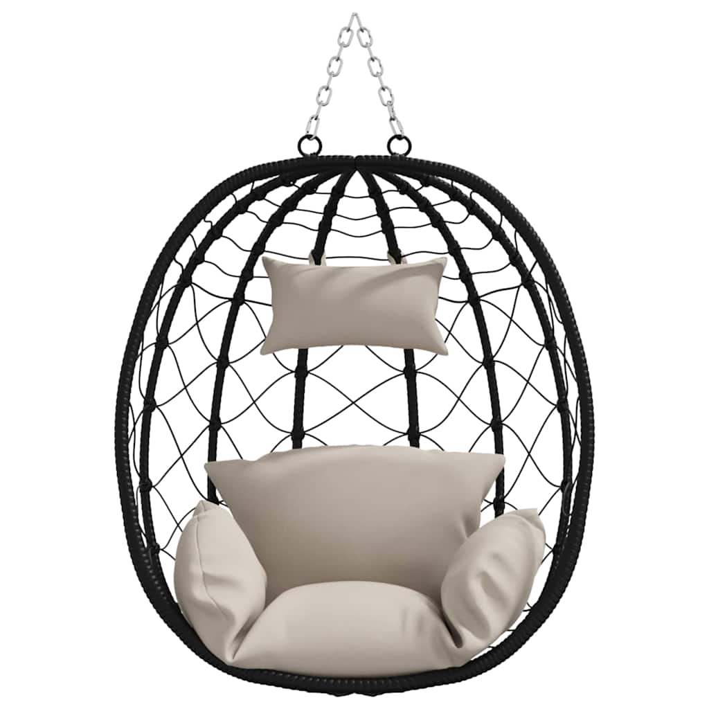 Hängender Eierstuhl Beige 91,5 x 54,5 x 107 cm Poly-Rattan