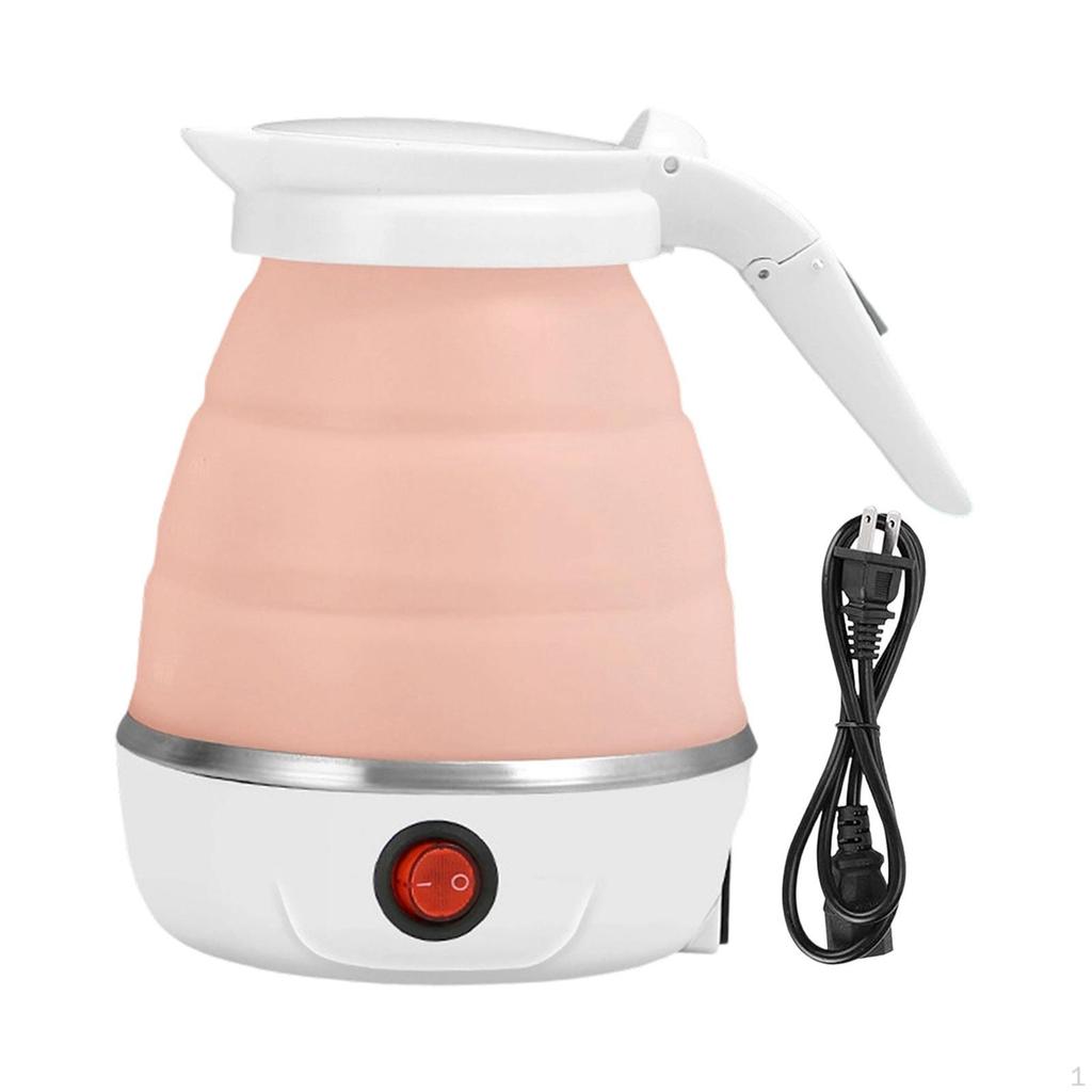 Foldable Electric Kettle Compact Water Boiling for Travel Hotels Offices White