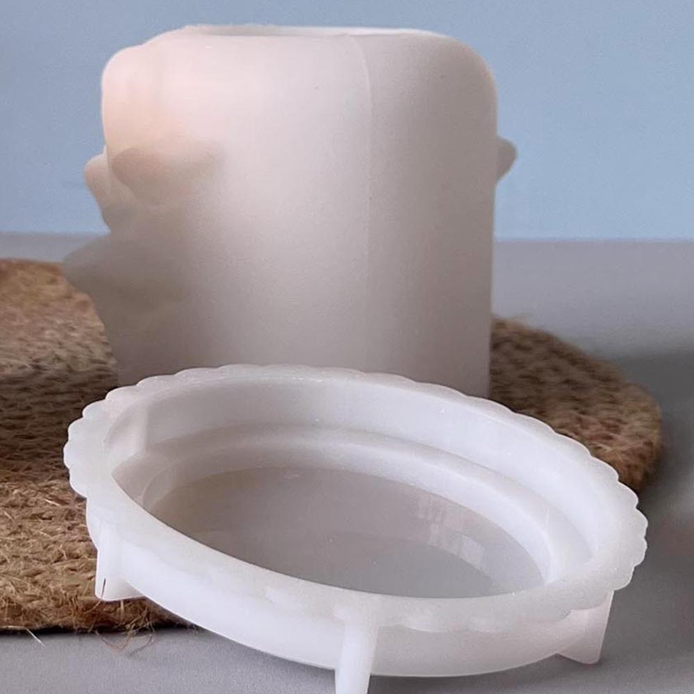 Plaster Drip Mould White Jar Mould With Lid Candle Cup Mould Decorative For Diy Projects Home Decoration Storage Organization