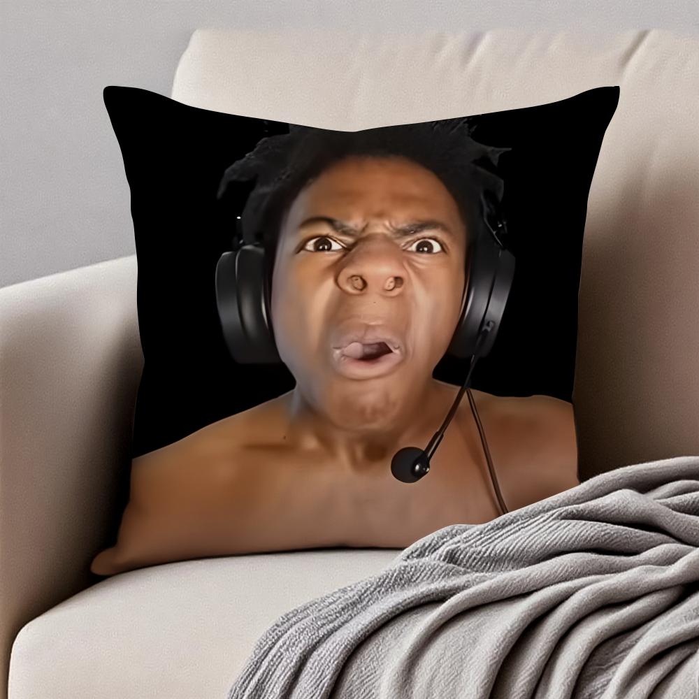 

Funny Viral Streamer IIShowSpeed Meme Cushion Cover Pillowcase Antidustmite Invisible Zipper Short Plush Sofa Cushion 30X30cm