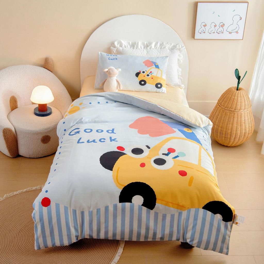 Class A Cartoon Cotton Baby & Toddler Bedding: Skin-Friendly, Breathable 3-Piece Kindergarten Duvet Set