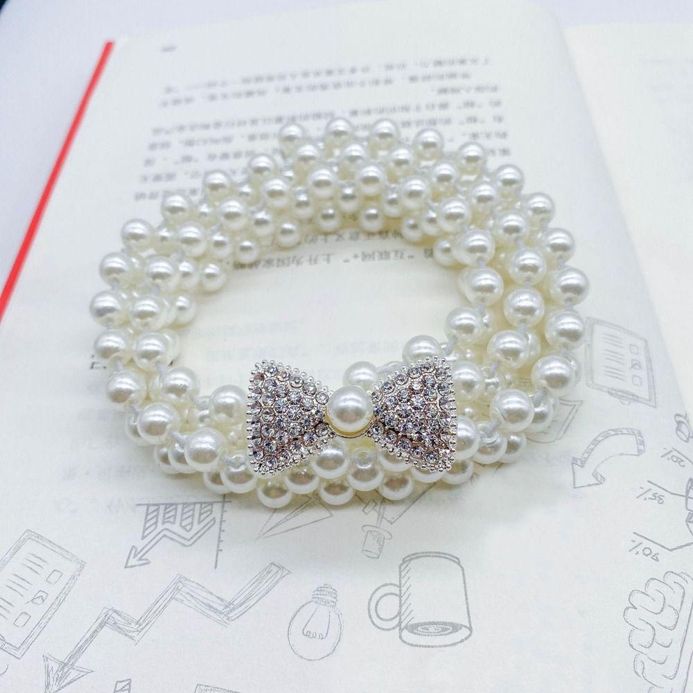 Clothing Supplies Pearl Waist Belt Sweater Decorative Diamond Waist Chain New Elastic Belt  Women