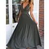 Sexy Women Multi-worn V-neck Wrap Around Design Robe Maxi Dress
