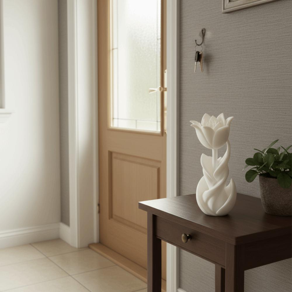 3D Printed Spiral Tulip Statue Desk Decor Miniature Decoration Tulip Ornament Bookshelves Racks