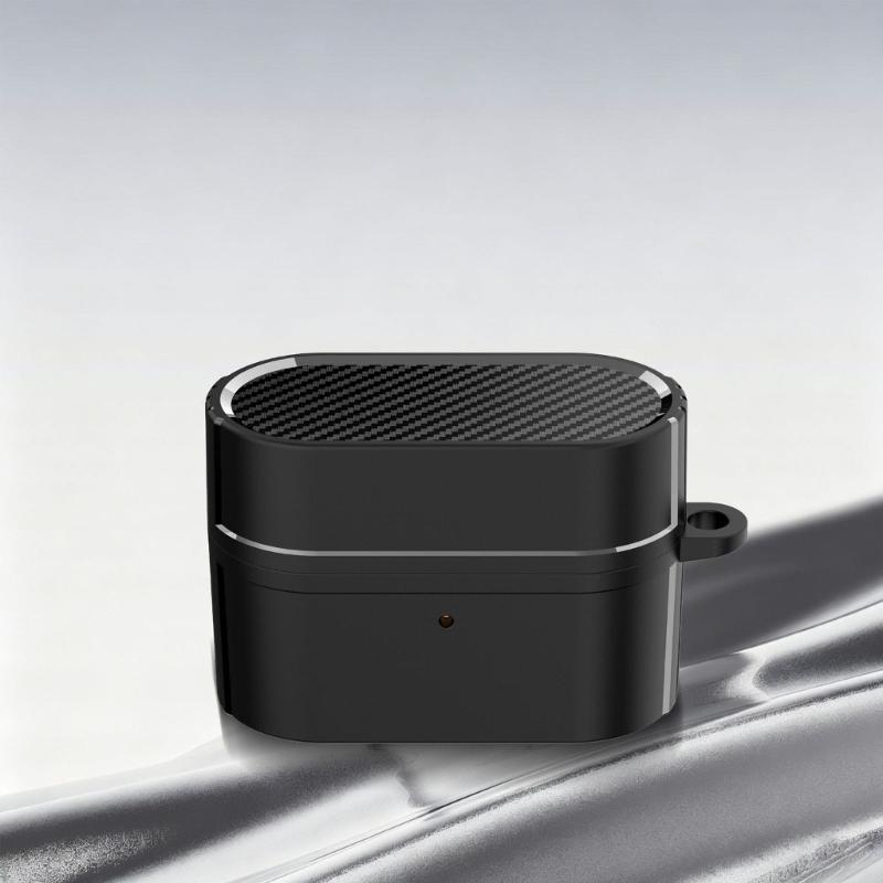 Shockproof Carbon Fiber Styles Case For WF1000XM6 Wireless Earbud Protective Cover with Magnetic Closure Carabiner