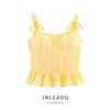 Jnleaog Spring New Arrival Women's Clothing Fashion Style French Simplicity Easiest for Match Bowknot Decoration Silm Sling