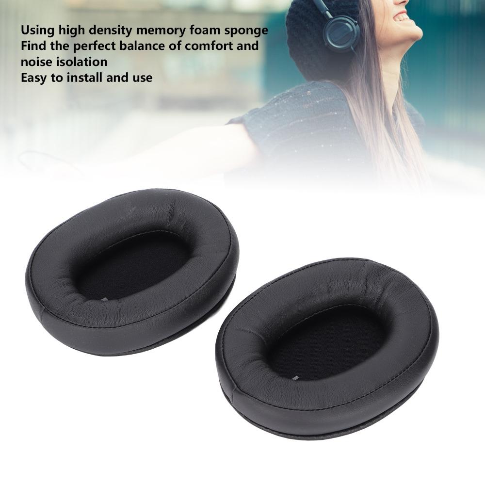 2PCS Leather Replacement Ear Pads Soft and Comfortable Noise Isolation Ear Cushions for ATHSR9 ATHDSR9BT ATHWS990BT Headphones