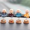 Creative Car Ornament: Bald Monk Bobblehead Resin Figurine
