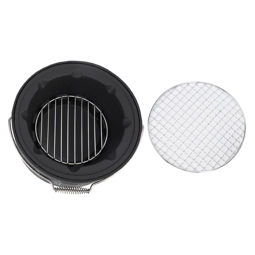BBQ Stove Aluminum Stainless Steel Multifunctional with Portable Handle Food Charcoal Stove for Tea Making Camping