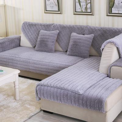 Modern Simple Solid Non-Slip Sofa Cushion Cover Winter Plush Thickened Slipcover for Living Room