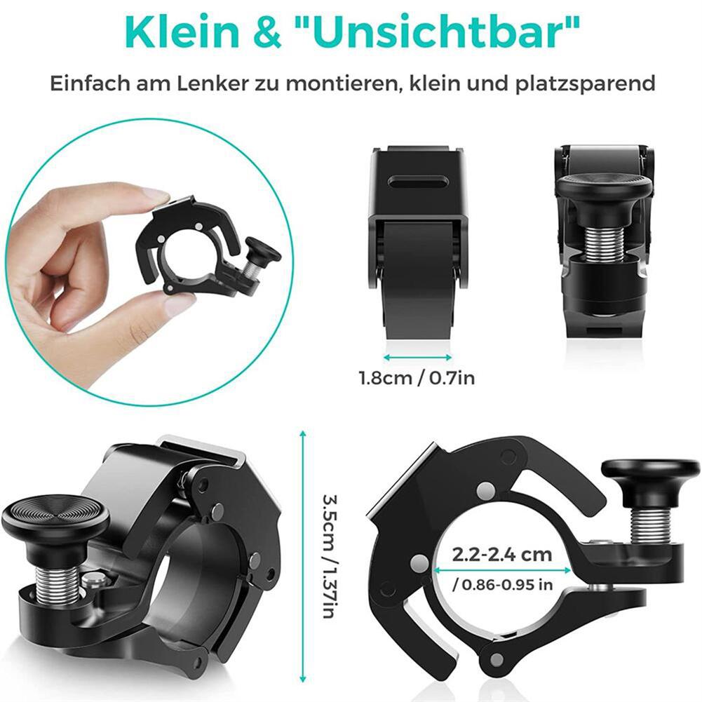 Bike Horn Electric Bicycle Bell Aluminum Alloy 100db Cycling Handlebar Ring Alarm Bells Bicycle Accessories Portable Sound Alarm For Kid's Bike Road B
