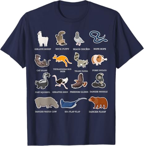 Animali del Mondo Animali Esotici Rari Maglietta Divertente Appassionati Custodi di Zoo e Amanti della Fauna Selvatica Top Y2k Regalo Originale