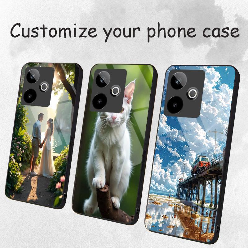 Tempered Glass Phone Case For Realme GT 7 Pro 7T 14 14T 6 6T Neo 3 3T GT 2 Neo 2T Note 50 DIY Personalize Photo Back Cover Funda