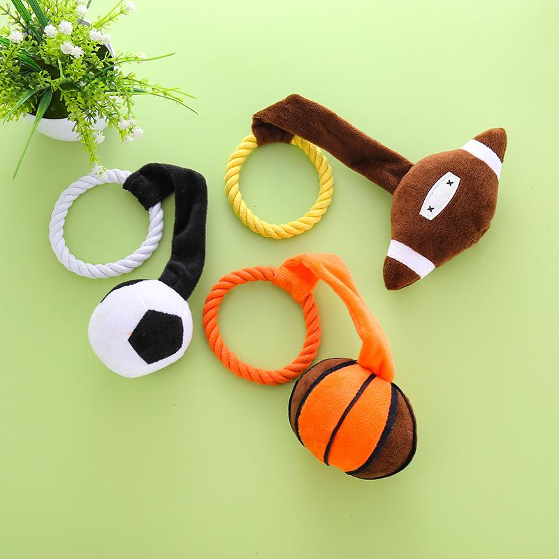 Corgi Border Collie and other small and medium-sized dog toys Bite-resistant teething rope ball toys Pet supplies