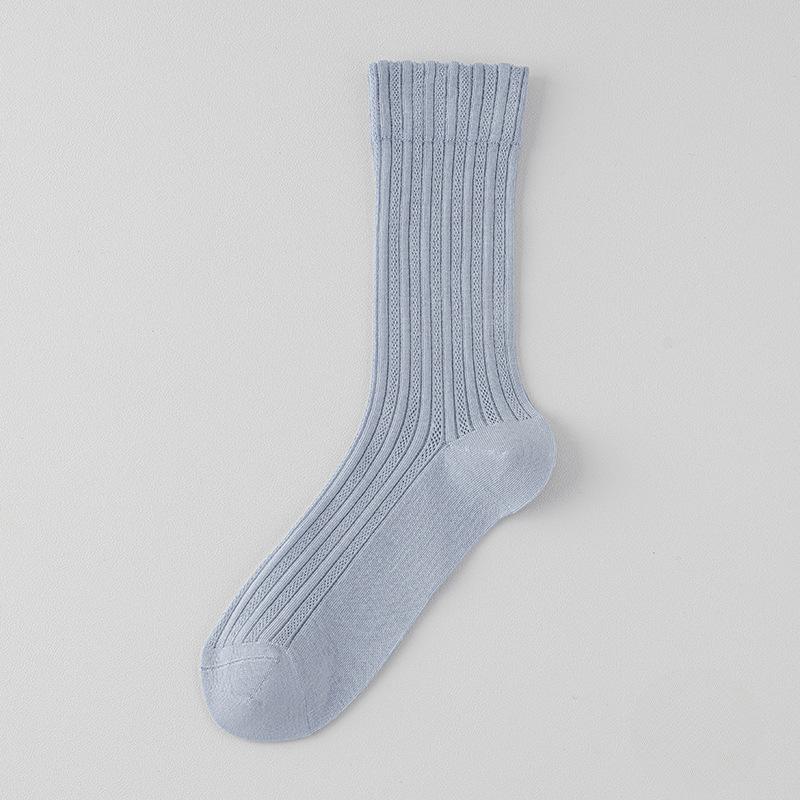 Women's Spring and Summer Thin Women's Mesh Breathable Anti-odor Cotton Socks, Stack Socks, Durable Mid-calf Socks, Boneless Long Socks, Trendy Socks