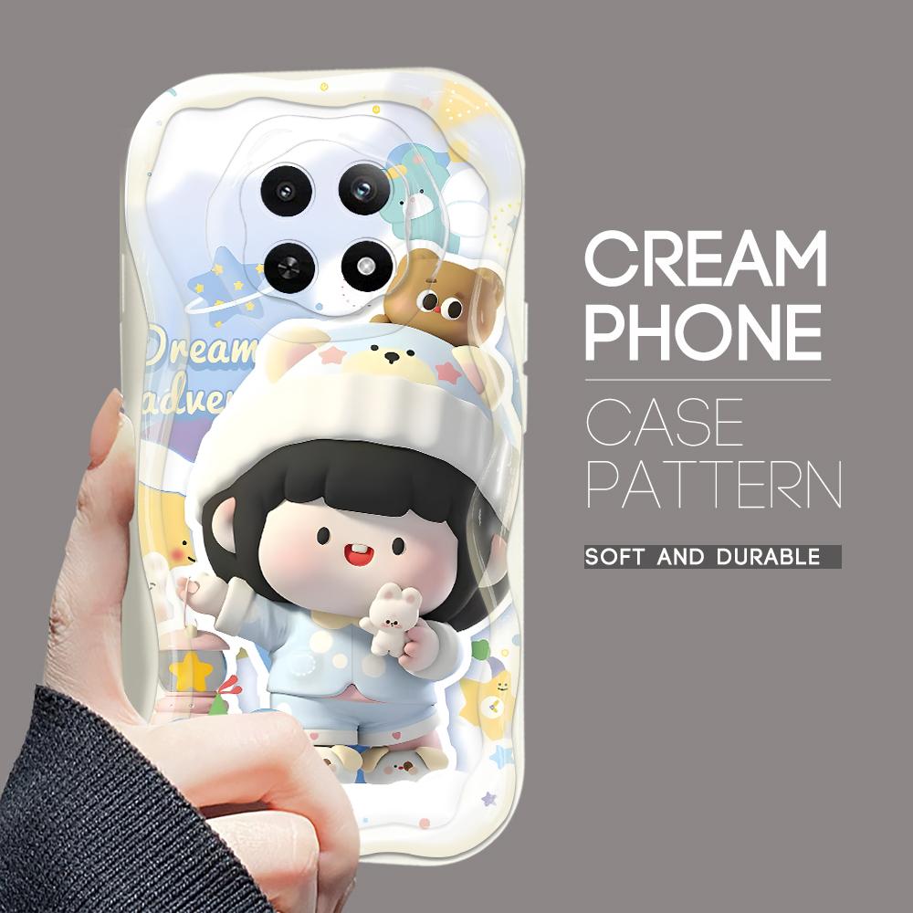 Cartoon-Muster Creme Textur Gehäuse Wellenförmige Kante Weiche Silikonabdeckung Telefonhülle für OPPO Reno Realme OnePlus Vivo