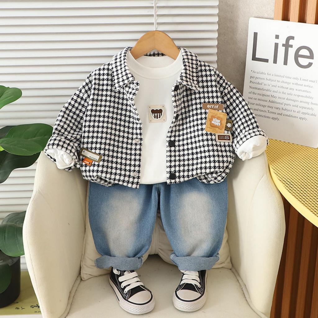 Kids Casual Long-Sleeve Set, Comfortable Daily Wear Outfits