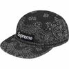 Bandana Jacquard Denim Camp Cap Black