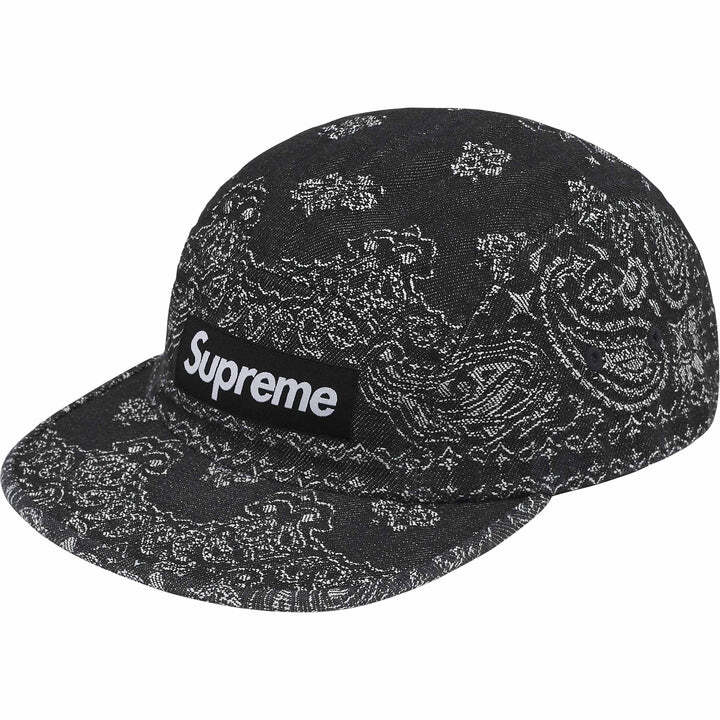Supreme Bandana Jacquard Denim Camp Cap Black One-Size