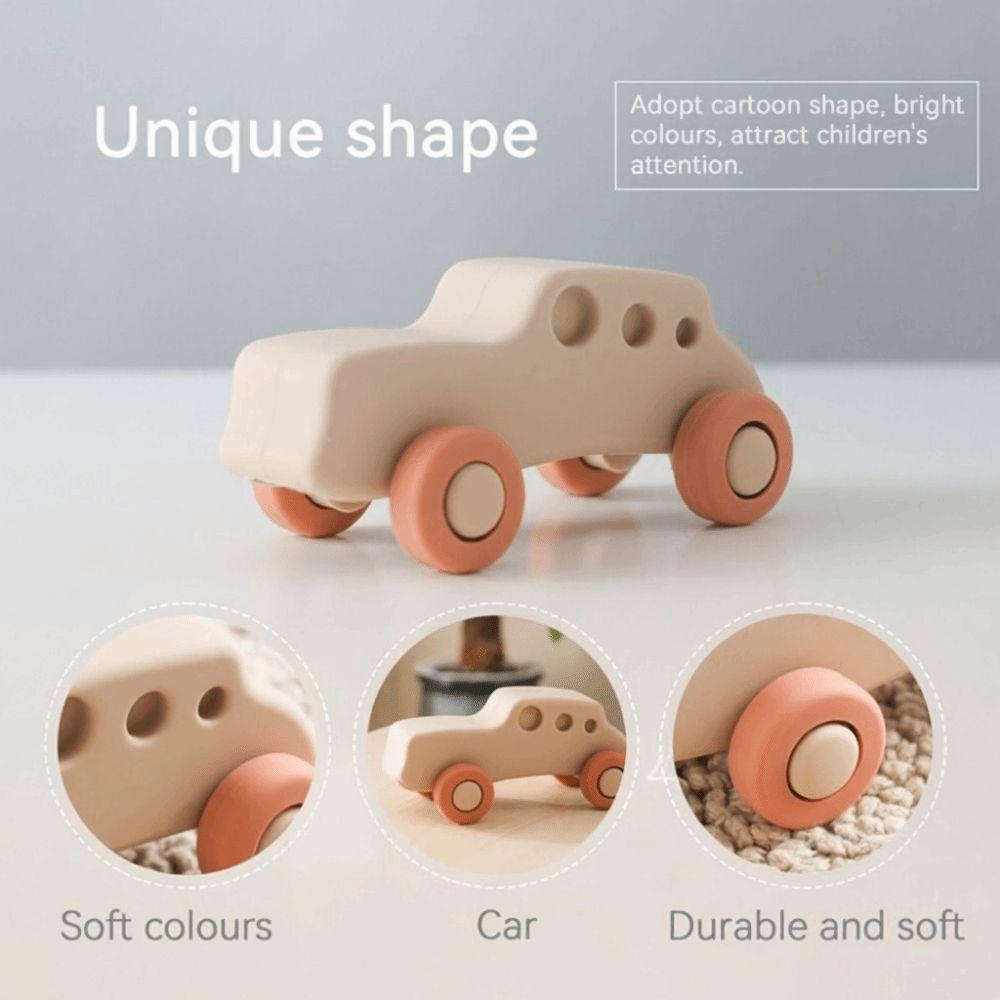 Teether Toy Teething Car BPA Free Silicone Car Toy Baby Silicone Car Newborn Babies