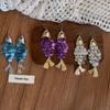 Scaly Imitation Shell Tassel Earrings Elegant Dangle Earrings Retro Fish-shaped Earrings  Party