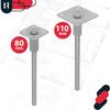 KOTARBAU® Vertically Adjustable Steel Post Base Anchor for Gazebos, Sheds, Fences 110 X 330 Mm