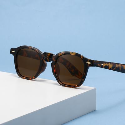 Retro Small Frame Round Rice Nail Men's And Women's Sunglasses Outdoor Travel UV Resistant Glasses