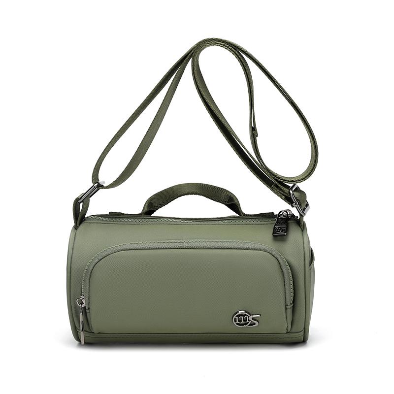 Cylinder Women's Bag Solid Color Nylon Bag Mobile Phone Bag Shoulder Crossbody Bag