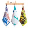 Enlarged Soft 3-Piece Cartoon Cotton Gauze Towel Set, 4-Layer, with Hanging Rope, for Baby and Child Face Washing