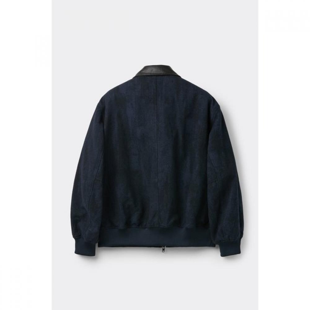 Customellow Navy Wool Jacquard Jacket Cwuaw25752nyd